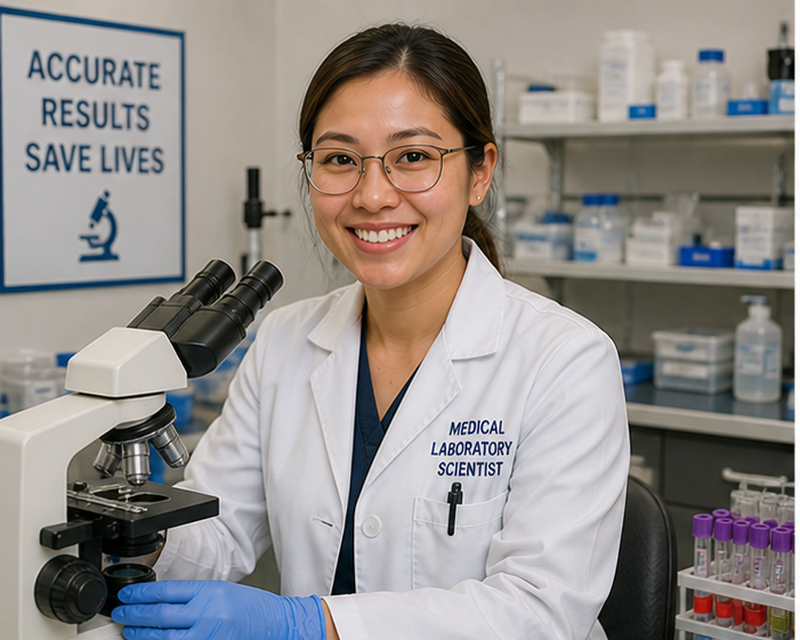 Medical laboratory scientist salary USA showing professional in laboratory