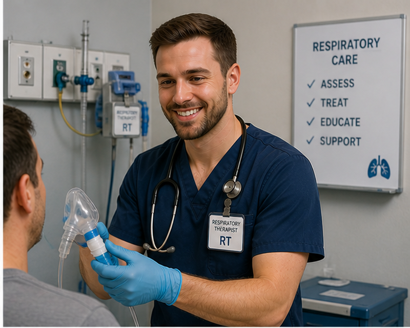 Respiratory therapist salary by state showing ICU and respiratory care unit