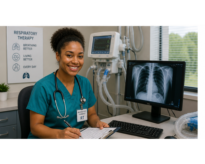 Respiratory therapist salary specializations showing ventilator and respiratory equipment